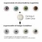 Preview: Farbige Kontaktlinsen Elena Bellucci Fantasy Series 2 Dark Gray Effekt auf 4 verschiedenen Augenfarben