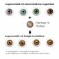 Preview: Farbige Kontaktlinsen Elena Bellucci Fantasy Series 4 honey Effekt auf 4 verschiedenen Augenfarben