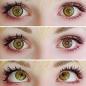 Preview: Gelbe Kontaktlinsen für Anime Manga Cosplay - Effekt auf dem Auge