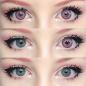Preview: Visuelle Wirkung auf echte Augen von rosafarbenen Kontaktlinsen LIEBEVUE Blitz Pink für Nezuko-Cosplay