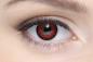 Preview: Farbige Kontaktlinsen Motivlinsen LIEBEVUE Blitz Red im Auge getragen