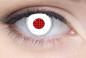 Preview: Farbige Kontaktlinsen Motivlinsen LIEBEVUE Humanoid rot weisses Auge getragen