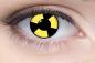Preview: Farbige Kontaktlinsen Motivlinsen LIEBEVUE Radiate Strahlung Warnzeichen getragen