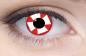 Preview: Farbige Kontaktlinsen Motivlinsen LIEBEVUE Red Cross Rotes Kreuz getragen