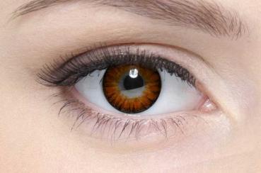 Preview: Liebevue Blitz Orange – Farbige Kontaktlinsen mit Stärke – Cosplay – 3 Monate – 2 Stück Preview: Effekt orange Kontaktlinsen auf Auge - LIEBEVUE Blitz Orange