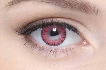 Farbige Kontaktlinsen Motivlinsen LIEBEVUE Blitz Pink on the eye