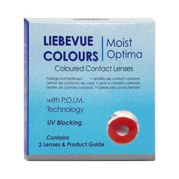 Farbige Kontaktlinsen Motivlinsen LIEBEVUE Colour Accent solid Red Packung
