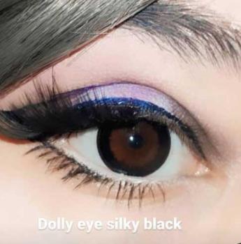 farbige kontaktlinsen liebevue dolly eye Silky Black Circle Farbmuster Model