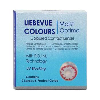 Verpackung Box farbige Kontaktlinsen LIEBEVUE Funky White Demon