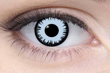 Farbige Kontaktlinsen Motivlinsen LIEBEVUE Lunar schwarz blau getragen