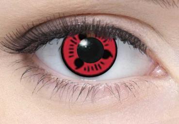 Farbige Kontaktlinsen Motivlinsen LIEBEVUE Itachi Series Sharingan Auge 2 im Auge getragen