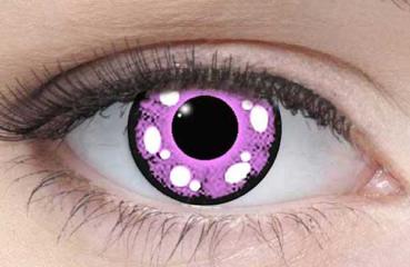 Farbige Kontaktlinsen Motivlinsen LIEBEVUE Manga Rose Pink im Auge getragen