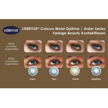 Übersicht der farbigen Kontaktlinsen der Ardor Serie von LIEBEVUE