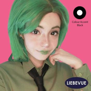 Preview: Liebevue Colour Accent Black – Schwarze Farbige Kontaktlinsen – Cosplay – 3 Monate – 2 Stück Preview: Cosplay Model trägt die schwarzen farbigen Kontaktlinsen LIEBEVUE Colour Accent Black