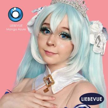 Preview: Liebevue Manga Azure – Blaue Farbige Kontaktlinsen – Cosplay – 3 Monate – 2 Stück Preview: Hatsune Miku Cosplay mit farbigen Kontaktlinsen Manga Azure von LIEBEVUE
