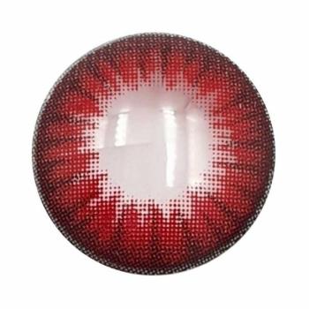 Liebevue Blitz Red – Rote Farbige Kontaktlinsen ohne Stärke – Cosplay – 3 Monate – 2 Stück