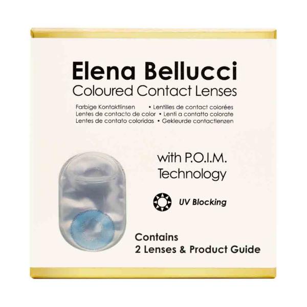 Elena Bellucci Fantasy III Sapphire – Farbige Blaue Kontaktlinsen ohne Stärke – 3 Monate – 2 Stück