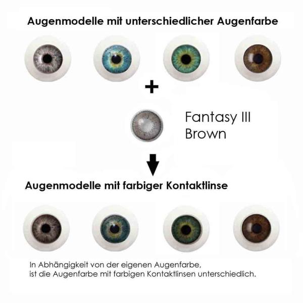 Effekt der braunen Kontaktlisen auf unterschiedlichen Augenfarben