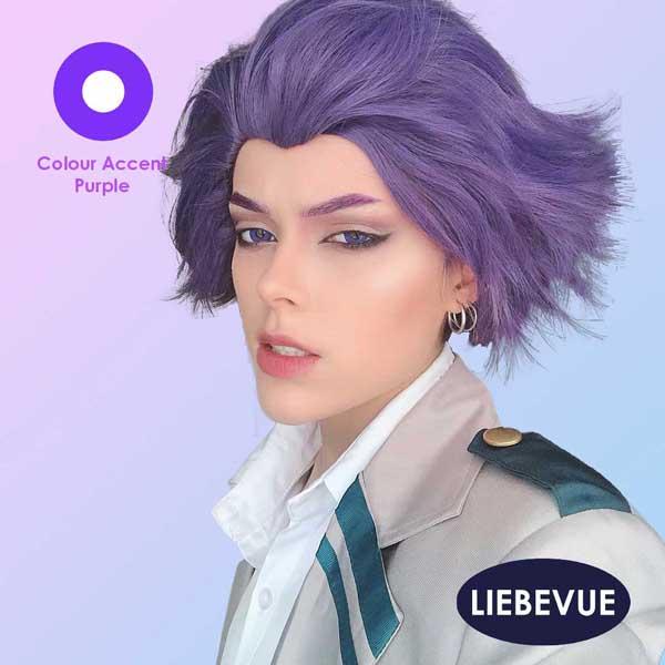 Cosplay Model trägt die lila farbigen Kontaktlinsen LIEBEVUE Colour Accent Purple
