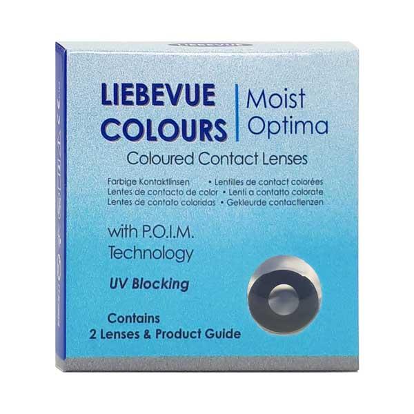Farbige Kontaktlinsen Motivlinsen LIEBEVUE Colour Accent solid Black Packung