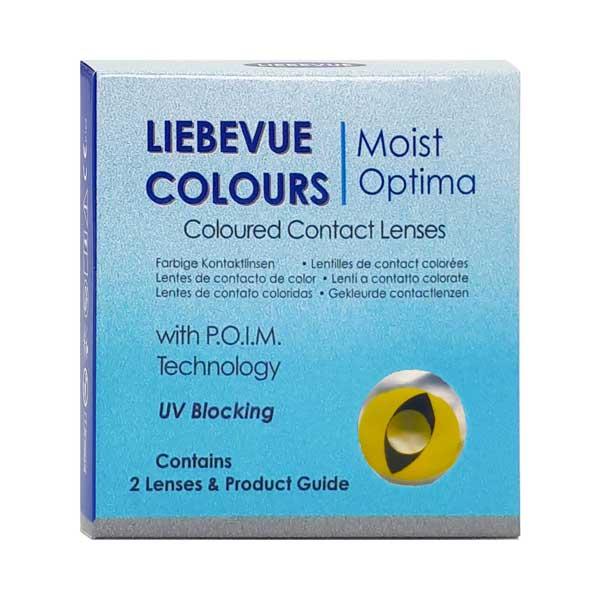 Liebevue Funky Cat Eye – Gelbe Farbige Kontaktlinsen – Katzenauge – 3 Monate – 2 Stück