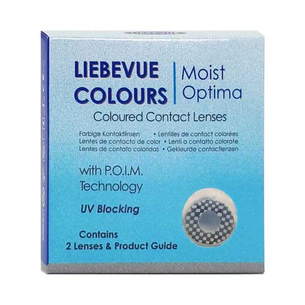 Farbige Kontaktlinsen Motivlinsen LIEBEVUE Chequared Packung