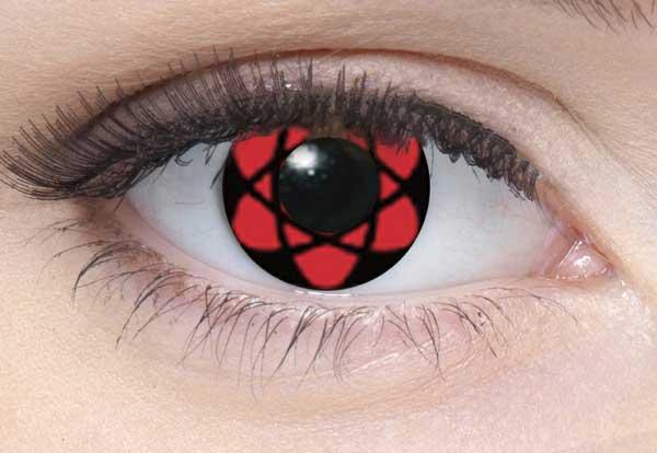 Farbige Kontaktlinsen Motivlinsen LIEBEVUE Itachi Series Sharingan Auge Sasuke im Auge getragen