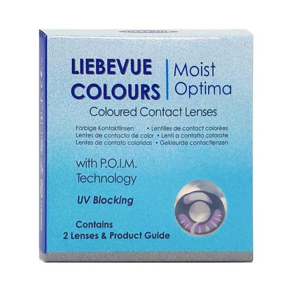 Verpackung der lila farbigen Kontaktlinsen LIEBEVUE Manga Magenta