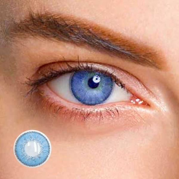 Farbige Kontaktlinsen LIEBEVUE 2-Tone Eva Sapphire Farbmuster