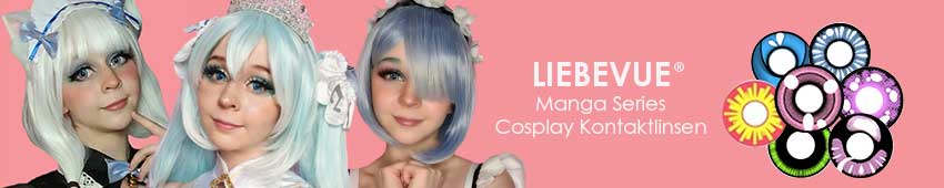 Coloured contact lenses for anime manga characters from LIEBEVUE. Coloured contact lenses for anime manga characters from LIEBEVUE.