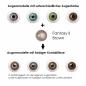 Preview: Effect of brown colored contact lenses on different eye colors - Fantasy II Brown