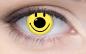 Mobile Preview: Coloured contact lenses costume contacts LIEBEVUE Smiley emoji worn in the eye