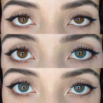 Preview: Liebevue Ardor Aqua – Coloured Contact Lenses without Power - 3 months – 2 lenses Preview: Model wears blue contact lenses - LIEBEVUE Ardor Aqua