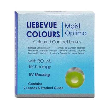 Coloured contact lenses costume contacts LIEBEVUE Colour Accent solid Green box
