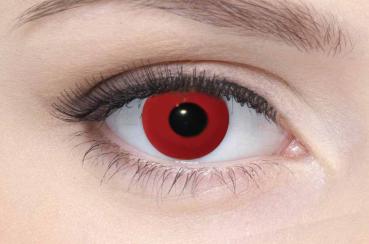 Coloured contact lenses costume contacts LIEBEVUE Colour Accent solid Red worn in the eye