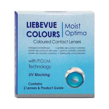 Coloured contact lenses costume contacts LIEBEVUE Saw Blue box