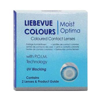 Coloured contact lenses costume contacts LIEBEVUE Lycan white blue box