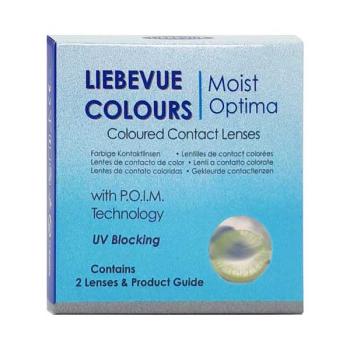 Preview: Liebevue Natural Green – Coloured Contact Lenses without power – 3 Months – 2 Lenses Preview: Packaging box of green coloured contact lenses from LIEBEVUE