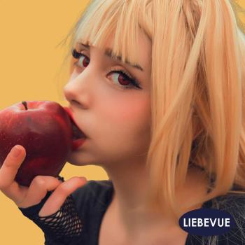 Misa Amane Death Note Cosplay with liebevue red rage cosplay contact lenses