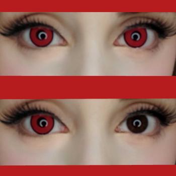 Red rage cosplay Halloween coloured contact lenses