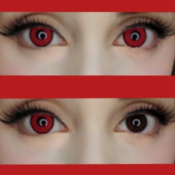 Preview: Liebevue Funky Rage – Red contact lenses – Cosplay – 3 Months – 2 Lenses Preview: Red contact lenses Funky Rage by LIEBEVUE on brown eyes