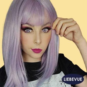 Model with pink colored contact lenses for Anime Manga Cosplay - LIEBEVUE Manga Rose Pink