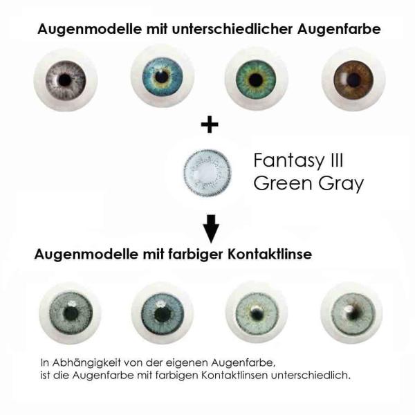 Elena Bellucci Fantasy III Green Gray – Coloured Contact Lenses without power – 3 Months – 2 Lenses