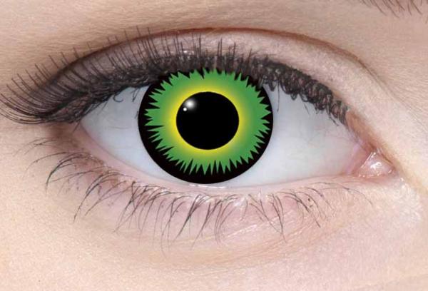 Coloured contact lenses costume contacts LIEBEVUE Green Werewolf eye worn in the eye
