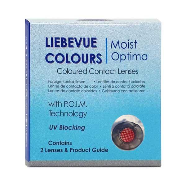 Packaging of the LIEBEVUE Funky Robot Eye coloured contact lenses