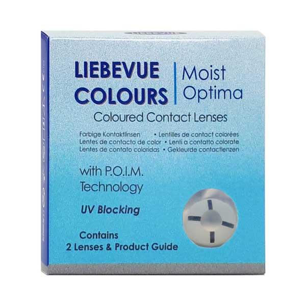 Packaging of the white coloured contact lenses LIEBEVUE Funky X File