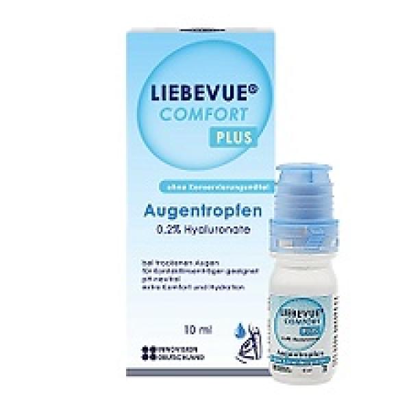 Bottle of LIEBEVUE COMFORT PLUS eye drops