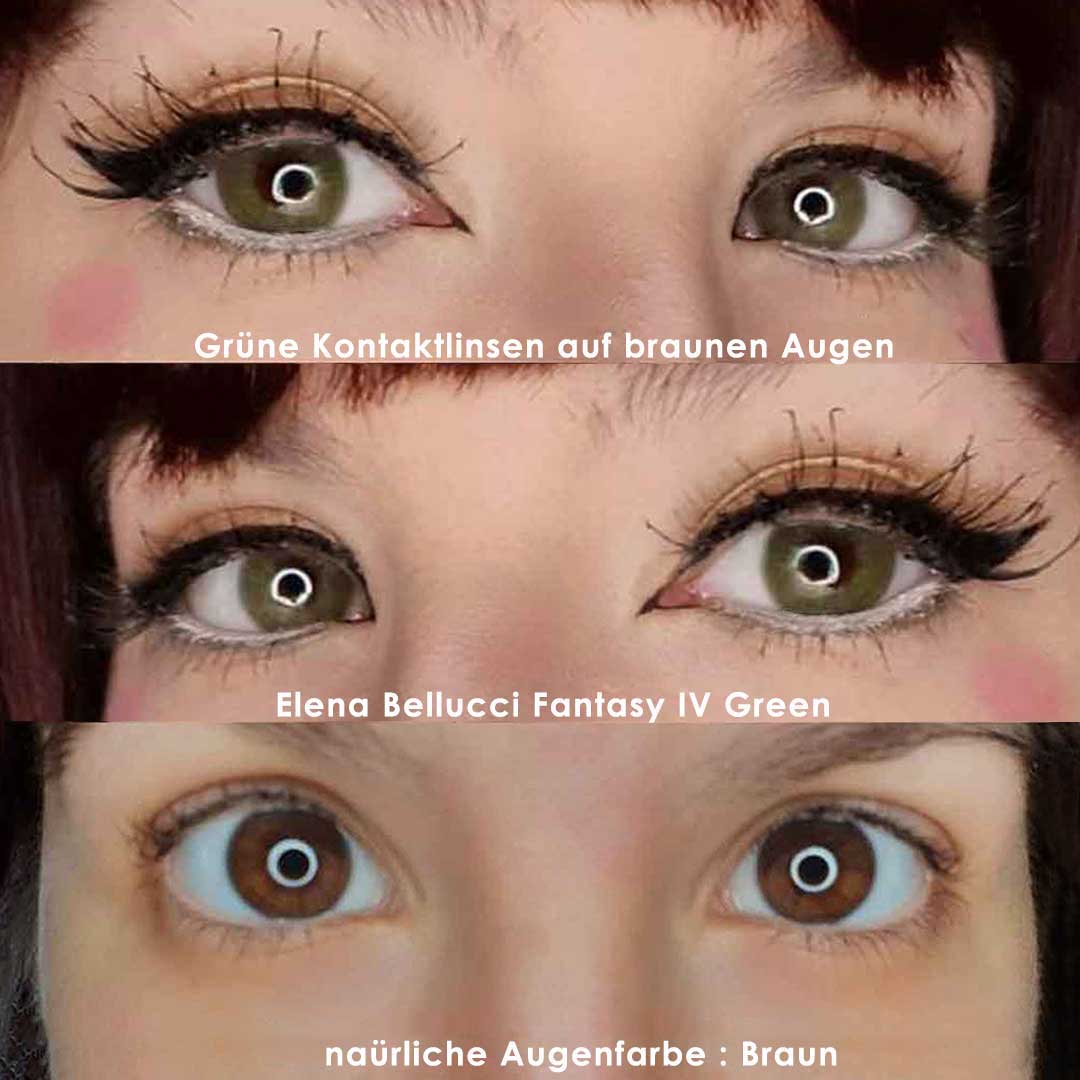 Effect of green contact lenses on brown eyes 