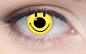Preview: Coloured contact lenses costume contacts LIEBEVUE Smiley emoji worn in the eye