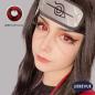 Preview: Cosplay Model trägt die roten farbigen Kontaktlinsen LIEBEVUE Sharingan Itachi